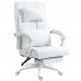 DOWINX Leather Office Chair, Ergonomic PU Gaming Computer Chair with Footrest, Lumbar Support, Swivel Wheels for Home, Office - LS-6653P
